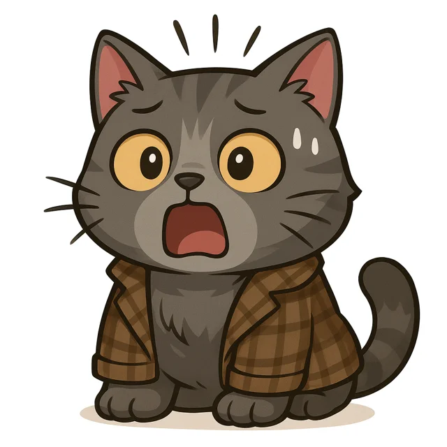 驚いている猫(読者)